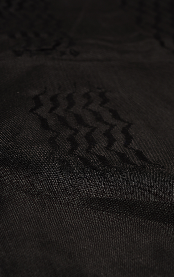 Modest Forever Triple Black Kuffiyah — traditional Arabic kuffiyah (view 2)