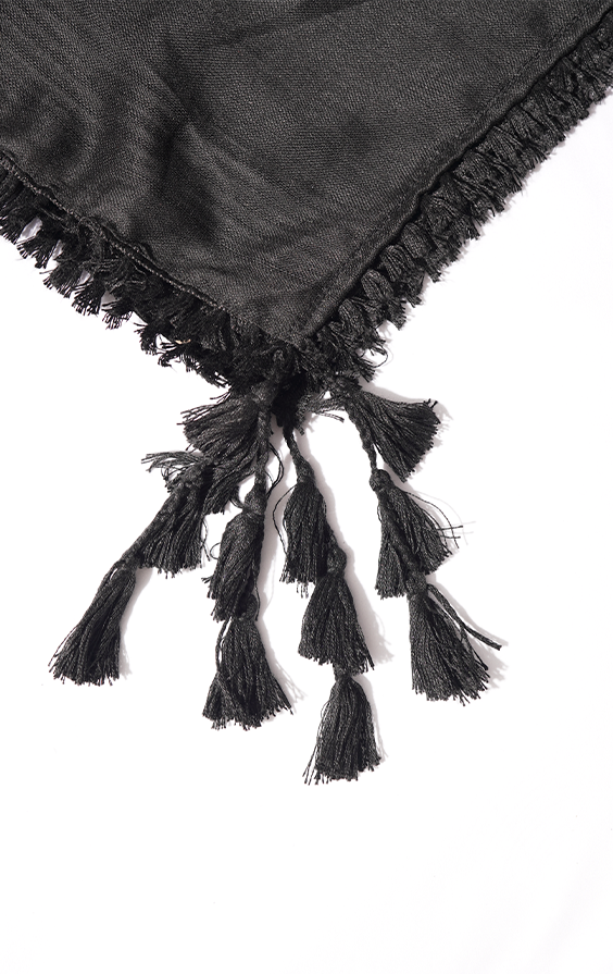 Modest Forever Triple Black Kuffiyah — traditional Arabic kuffiyah (view 3)