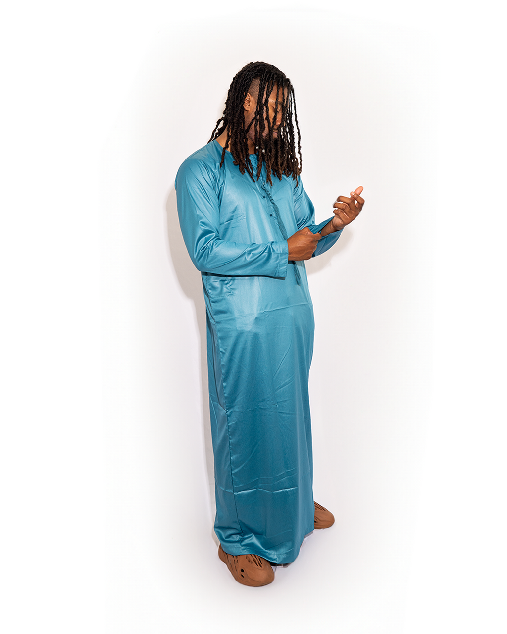 Modest Forever Teal Thobe — heavyweight modest thobe (view 2)