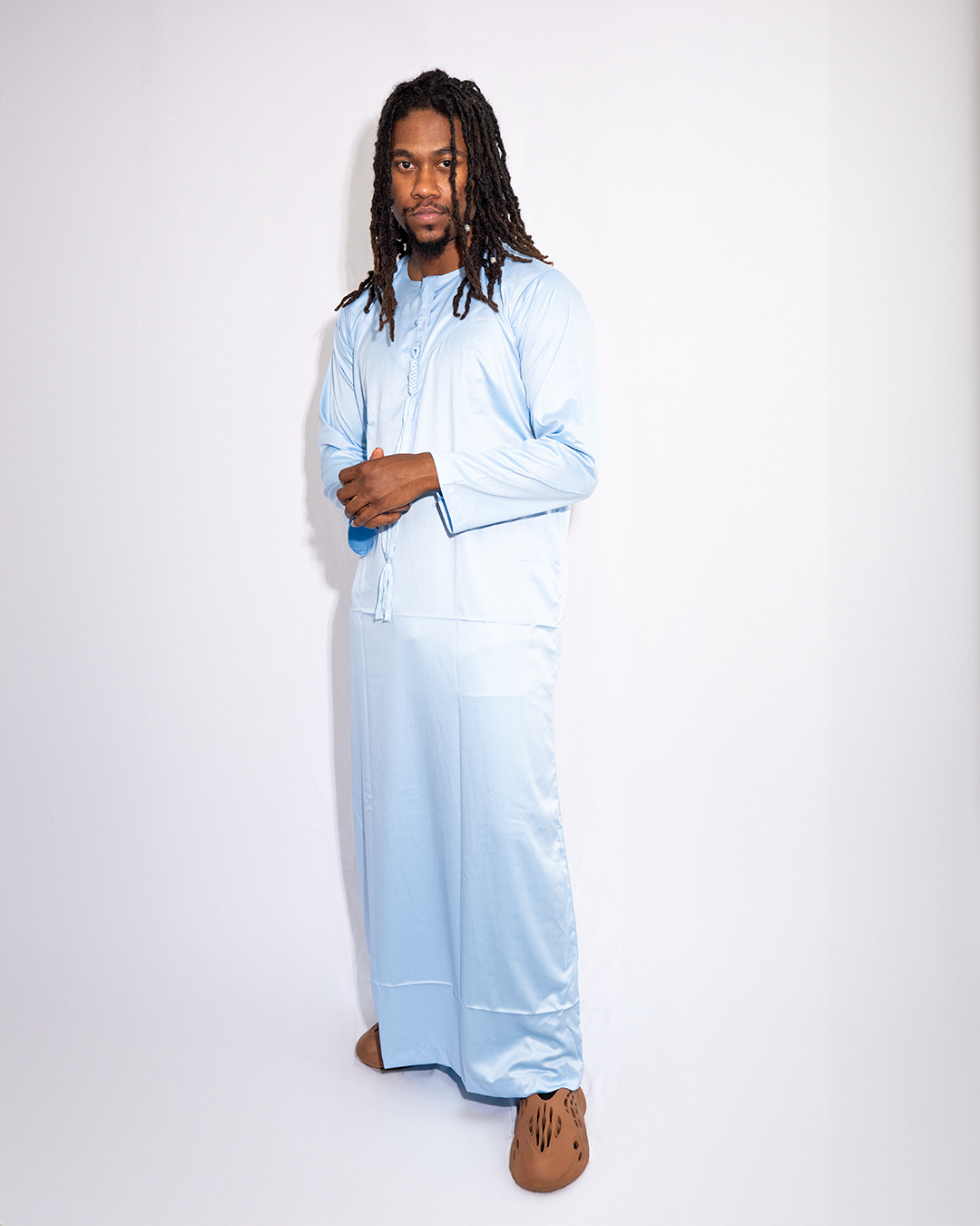 Modest Forever Sky Blue Emirate Thobe — heavyweight modest thobe (view 1)