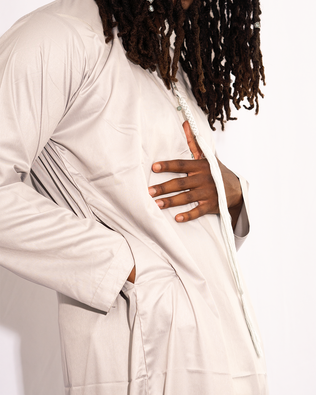 Modest Forever Pistachio Thobe — heavyweight modest thobe (view 2)