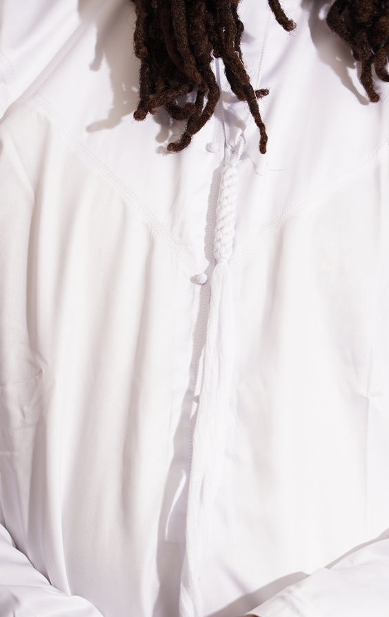 Modest Forever Pure White Thobe — heavyweight modest thobe (view 3)