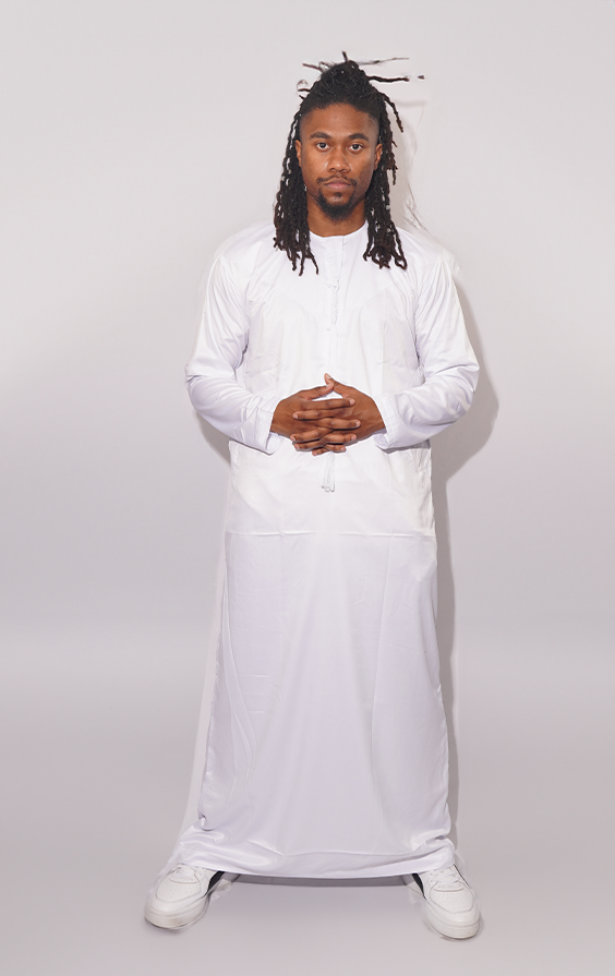 Modest Forever Pure White Thobe — heavyweight modest thobe (view 5)
