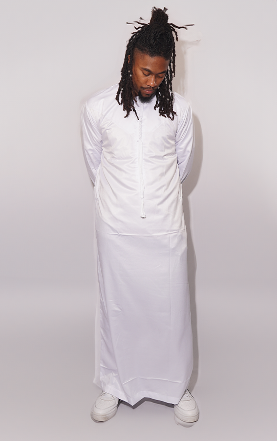 Modest Forever Pure White Thobe — heavyweight modest thobe (view 6)