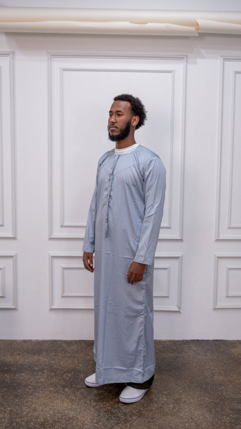 Modest Forever Grey Thobe — heavyweight modest thobe (view 3)