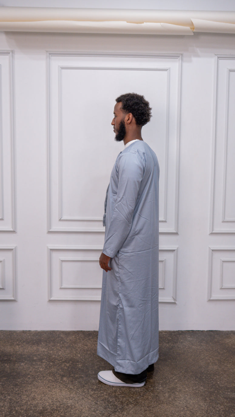 Modest Forever Grey Thobe — heavyweight modest thobe (view 4)
