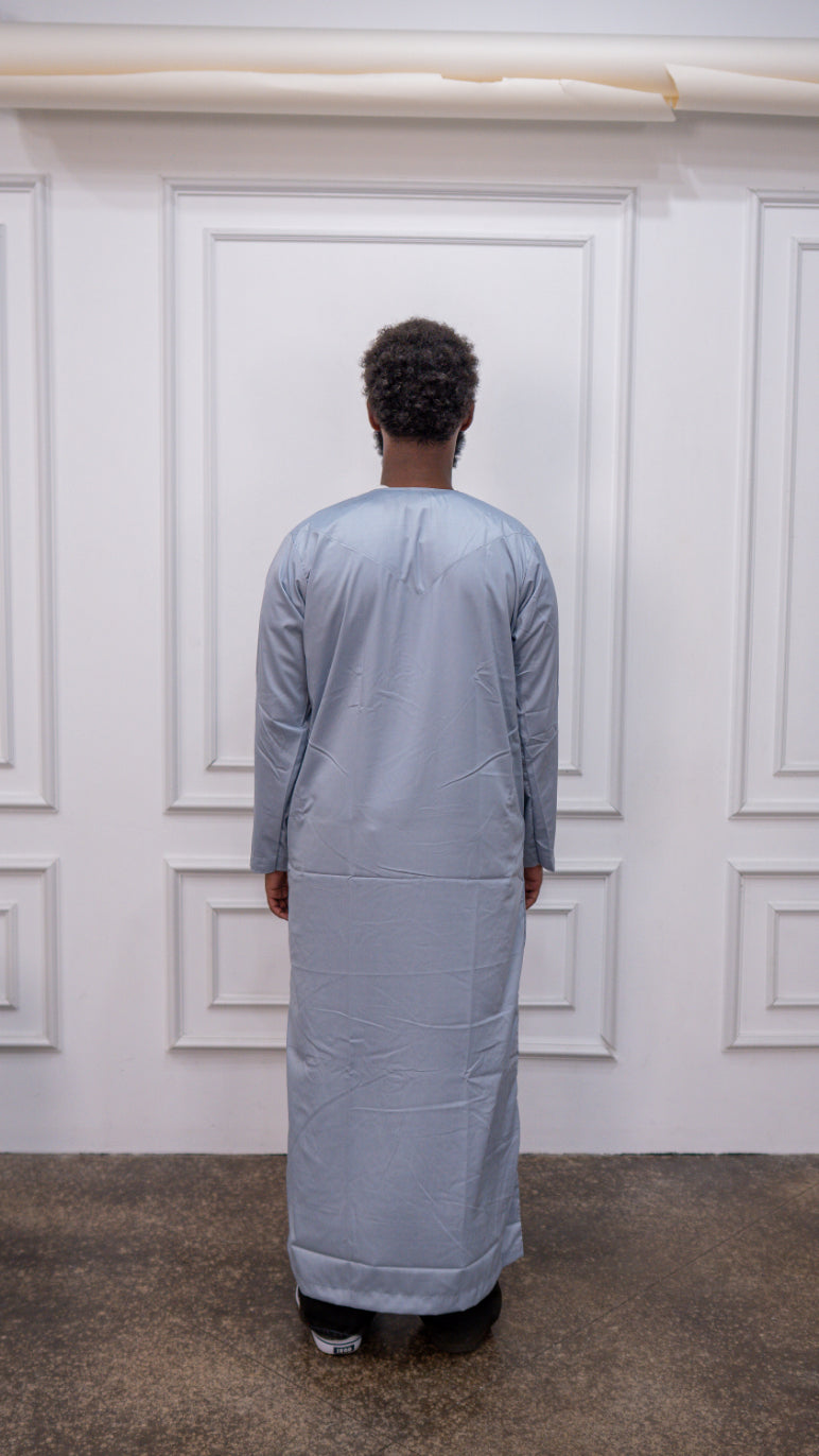 Modest Forever Grey Thobe — heavyweight modest thobe (view 5)