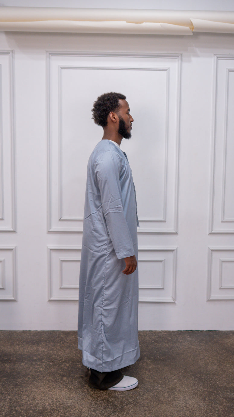 Modest Forever Grey Thobe — heavyweight modest thobe (view 6)