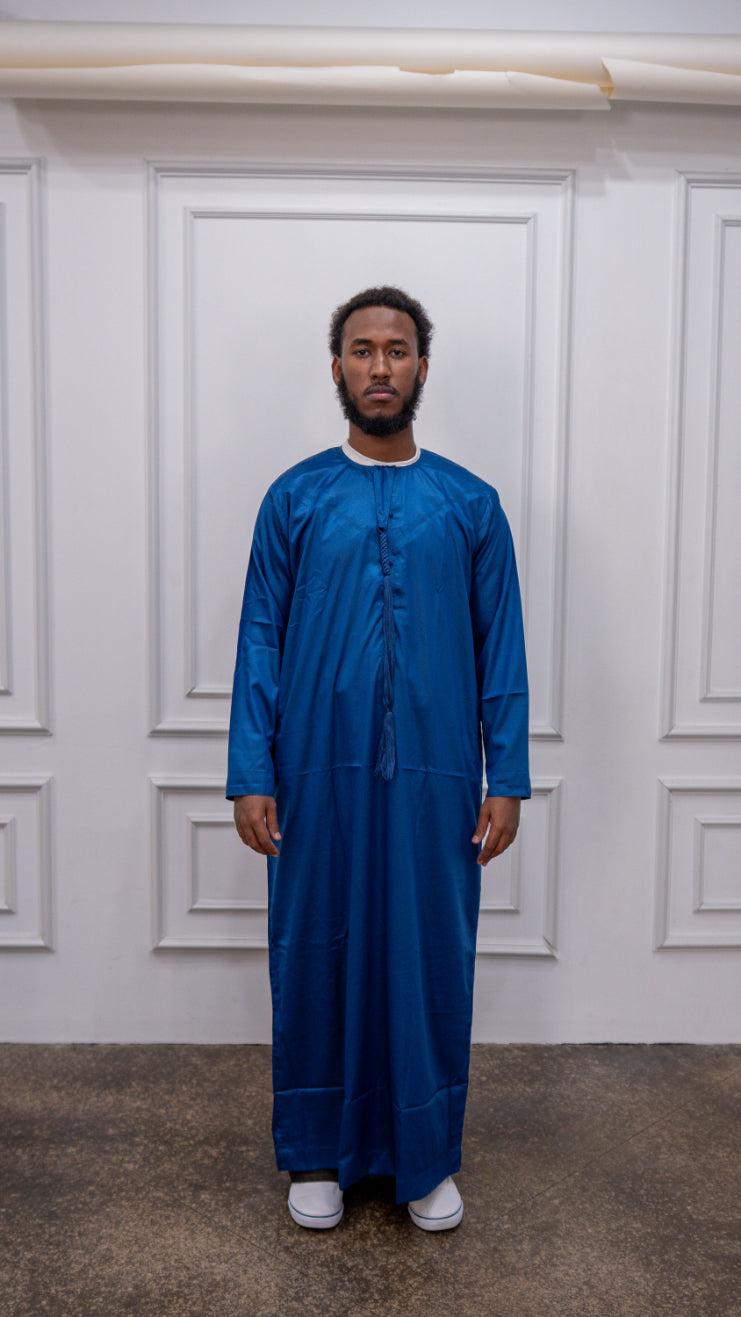 Modest Forever Blue Thobe — heavyweight modest thobe (view 1)