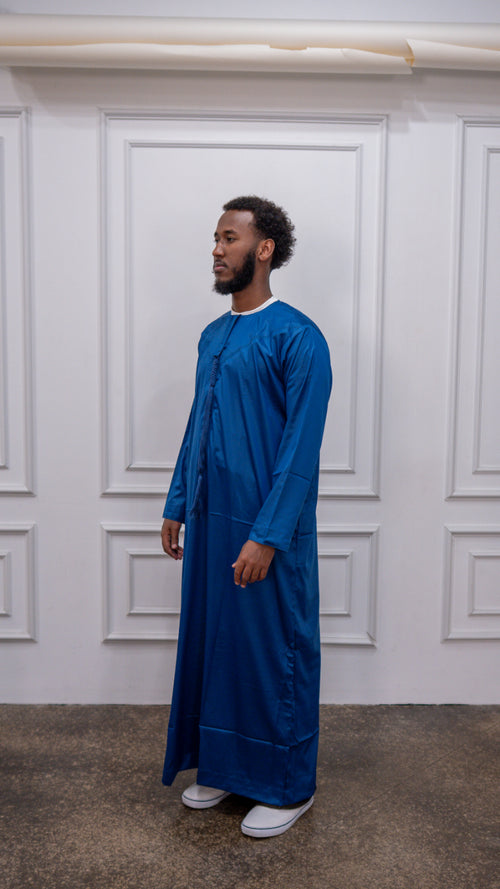 Modest Forever Blue Thobe — heavyweight modest thobe (view 2)