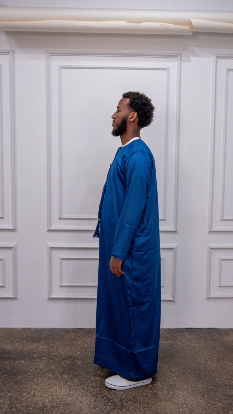Modest Forever Blue Thobe — heavyweight modest thobe (view 3)