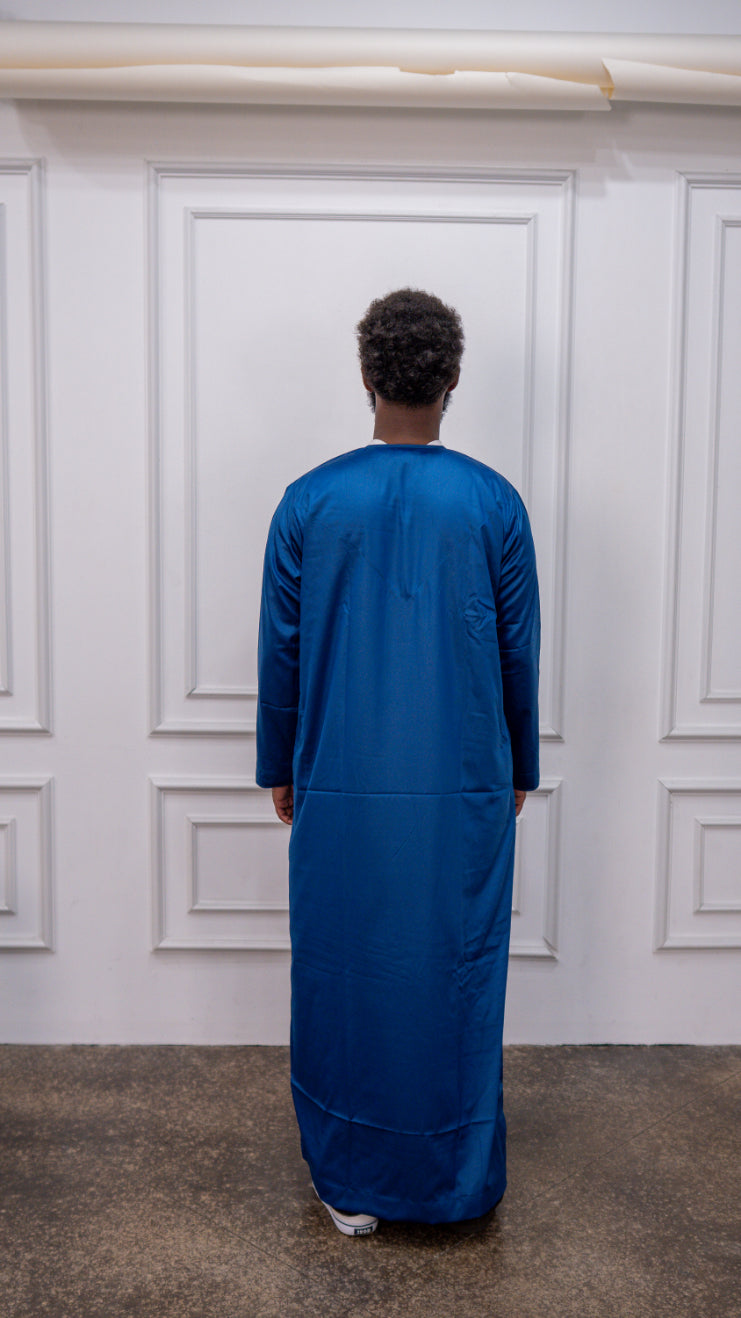 Modest Forever Blue Thobe — heavyweight modest thobe (view 4)